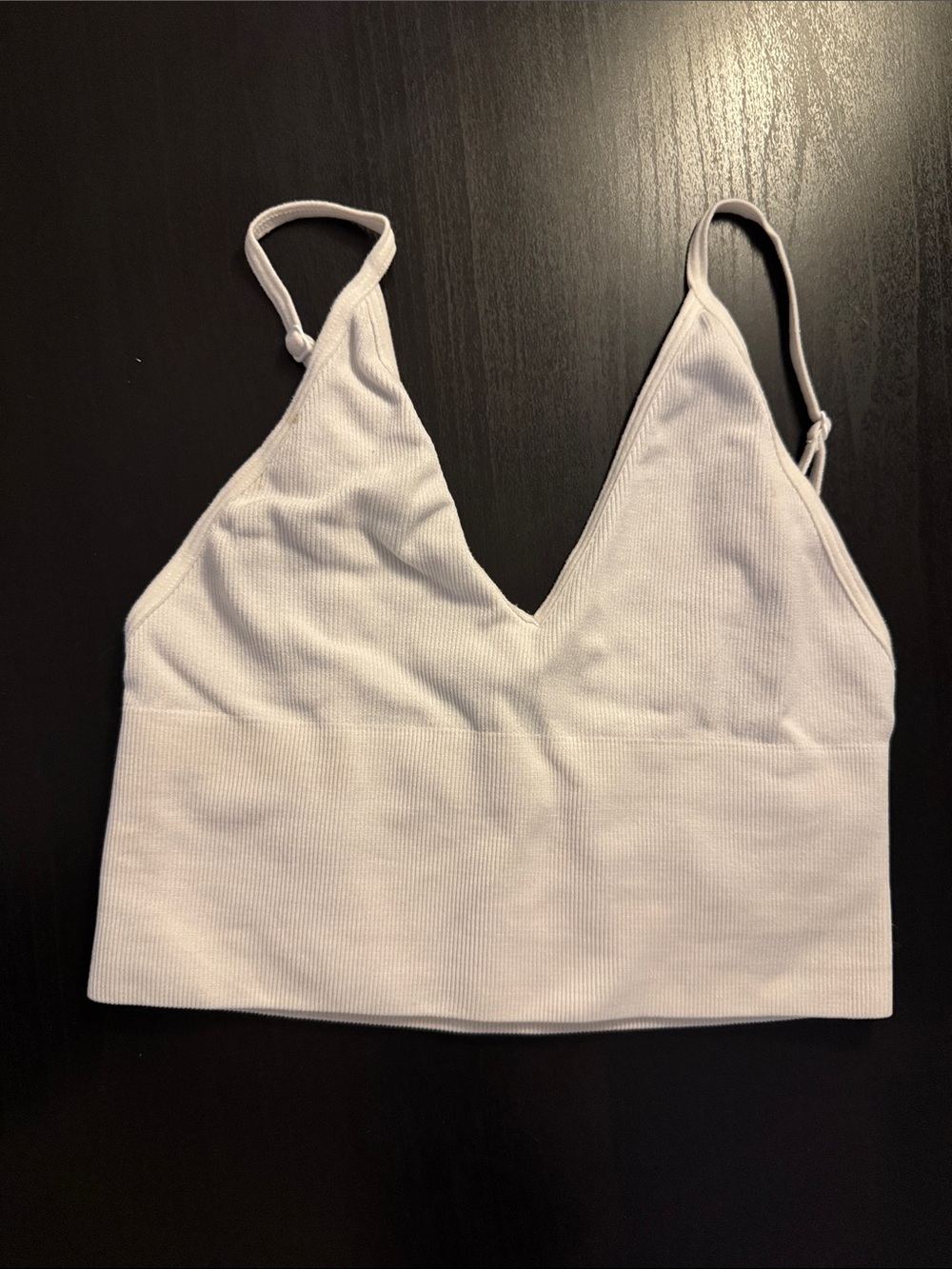 Talula Toni White Ribbed V-Neck Bralette